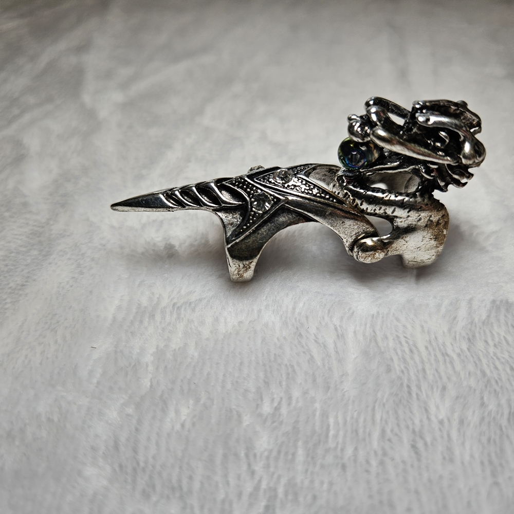 Silver Dragon Claw Ring
